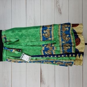 Darn Good Yarn Sari Silk Wrap Skirt Tea Goddess